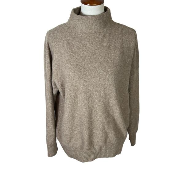 Joie Camel Tan Soft and Cozy Lightweight Pullover Mock Neck Sweater Size L - Picture 1 of 6